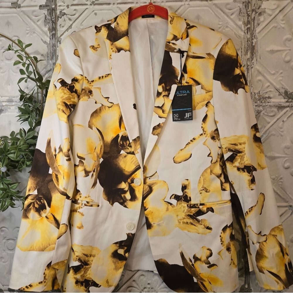 JF J.Ferrar Cotton Men's Floral Stretch Fabric Slim Fit Sport Coat New Sz: 42/S - Picture 16 of 16